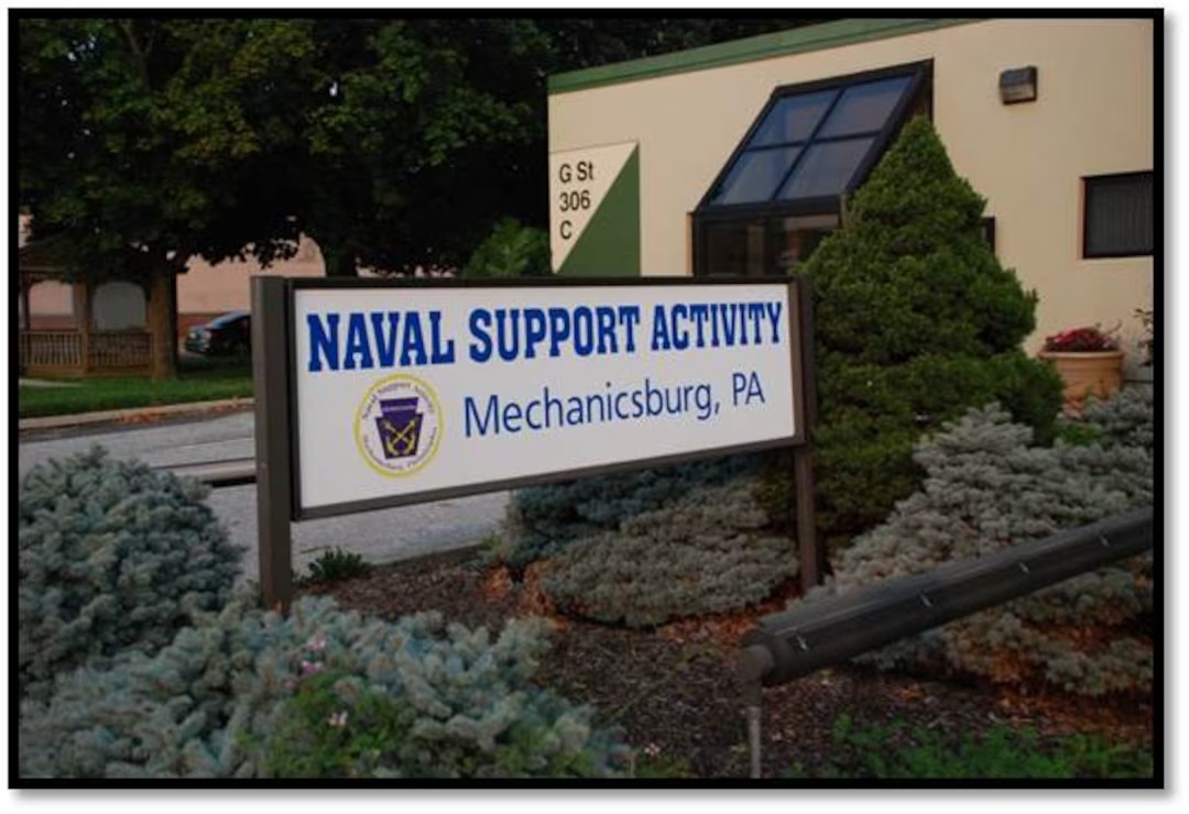 Naval Support Activity Mechanicsburg sign in Mechanicsburg, Pennsylvania
