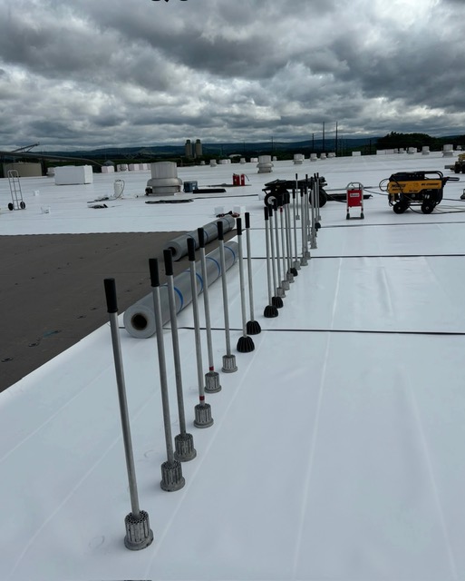 Roof installation quality control work at the USG facility in Danville, Pennsylvania